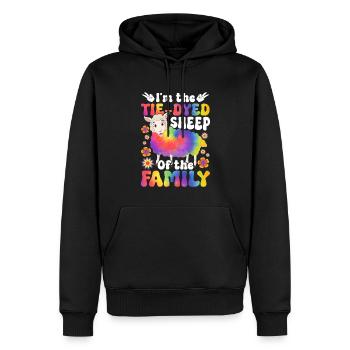 Lustiger Hippie-Frieden - Männer Premium Bio Hoodie - Schwarz - Vorne - Nico (187cm)