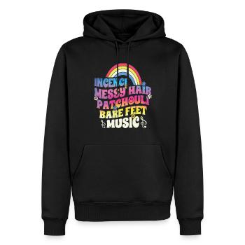 Drôle de gentillesse de paix hippie - Sweat à capuche Premium bio Homme - noir - Devant - Nico (187cm)