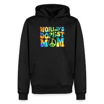 Hippie Mom Tie Dye Peace - Men’s Premium Organic Hoodie - black - Front - Nico (187cm)
