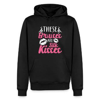 Acrobate de soie aérienne - Sweat à capuche Premium bio Homme - noir - Devant - Nico (187cm)