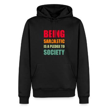Zwarte humor - Mannen Premium Bio hoodie - zwart - Voor - Nico (187cm)