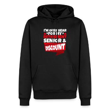 Rabais sur la pension des pensionnés - Sweat à capuche Premium bio Homme - noir - Devant - Nico (187cm)