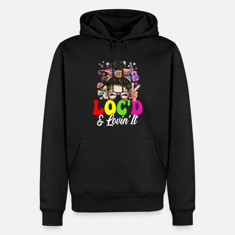 Hippie Dreadlocks Rasta - Männer Premium Bio Hoodie - Schwarz