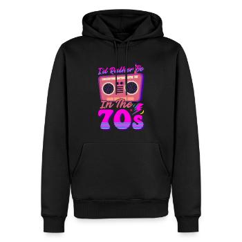 Lustige Hippie Vaporwave Retro - Männer Premium Bio Hoodie - Schwarz - Vorne - Nico (187cm)