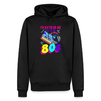 Lustige Hippie Vaporwave Retro - Männer Premium Bio Hoodie - Schwarz - Vorne - Nico (187cm)
