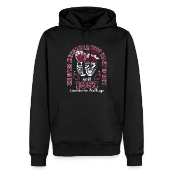 72. Geburtstag 1951 72er Guter Jahrgang - Männer Premium Bio Hoodie - Schwarz - Vorne - Nico (187cm)