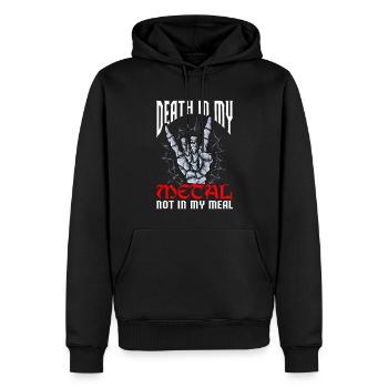 Lustiger Death Metal Veganer - Männer Premium Bio Hoodie - Schwarz - Vorne - Nico (187cm)