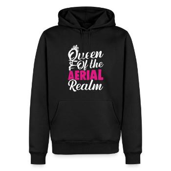 Acrobate de soie aérienne - Sweat à capuche Premium bio Homme - noir - Devant - Nico (187cm)