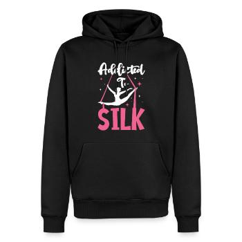 Acrobate de soie aérienne - Sweat à capuche Premium bio Homme - noir - Devant - Nico (187cm)