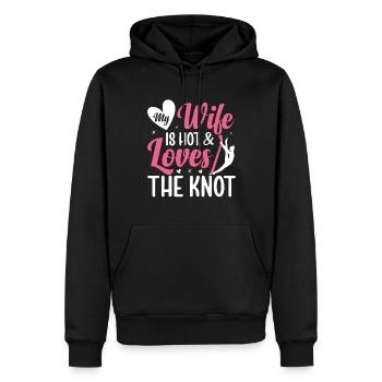 Acrobate de soie aérienne - Sweat à capuche Premium bio Homme - noir - Devant - Nico (187cm)