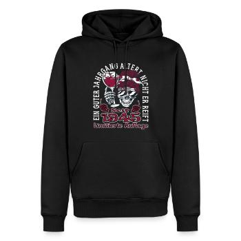 78. Geburtstag 1945 78er Guter Jahrgang - Männer Premium Bio Hoodie - Schwarz - Vorne - Nico (187cm)