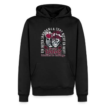 67. Geburtstag 1956 67er Guter Jahrgang - Männer Premium Bio Hoodie - Schwarz - Vorne - Nico (187cm)