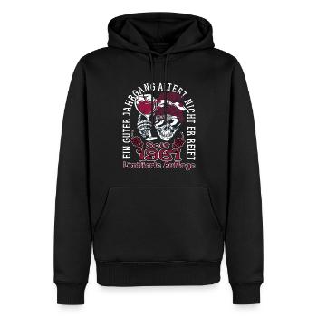 62. Geburtstag 1961 62er Guter Jahrgang - Männer Premium Bio Hoodie - Schwarz - Vorne - Nico (187cm)