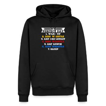 Arm wrestling arm wrestler - Men’s Premium Organic Hoodie - black - Front - Nico (187cm)