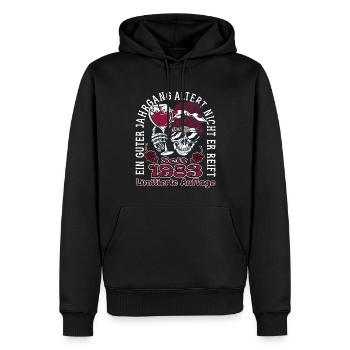 40. Geburtstag 1983 40er Guter Jahrgang - Männer Premium Bio Hoodie - Schwarz - Vorne - Nico (187cm)