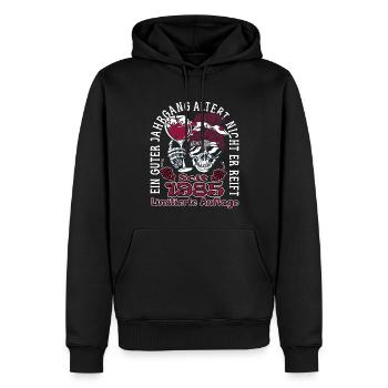 38. Geburtstag 1985 38er Guter Jahrgang - Männer Premium Bio Hoodie - Schwarz - Vorne - Nico (187cm)