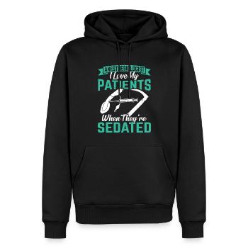 Anästhesiologie - Männer Premium Bio Hoodie - Schwarz - Vorne - Nico (187cm)