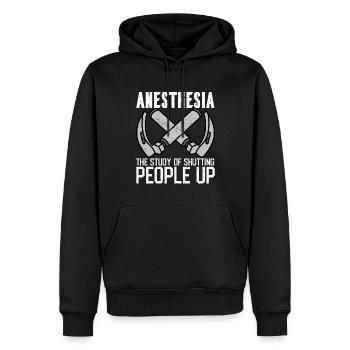 Anesthésiste Anesthésiologie - Sweat à capuche Premium bio Homme - noir - Devant - Nico (187cm)