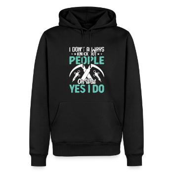 Anesthésiste Anesthésiologie - Sweat à capuche Premium bio Homme - noir - Devant - Nico (187cm)