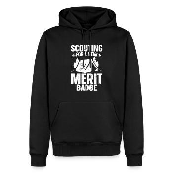 Insigne d’honneur scout - Sweat à capuche Premium bio Homme - noir - Devant - Nico (187cm)
