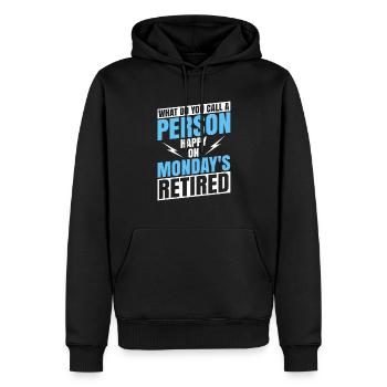 Pensioner Pension Funny - Men’s Premium Organic Hoodie - black - Front - Nico (187cm)
