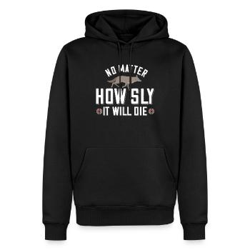 Coyote Hunt Coyote Hunter Yote - Men’s Premium Organic Hoodie - black - Front - Nico (187cm)