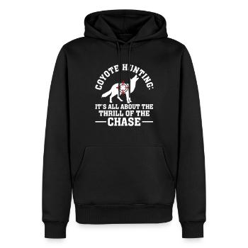 Kojote Jäger Yote - Männer Premium Bio Hoodie - Schwarz - Vorne - Nico (187cm)
