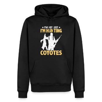 Coyote Hunt Coyote Hunter Yote - Men’s Premium Organic Hoodie - black - Front - Nico (187cm)