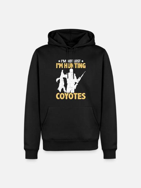 Coyote Hunt Coyote Hunter Yote - Men’s Premium Organic Hoodie - black