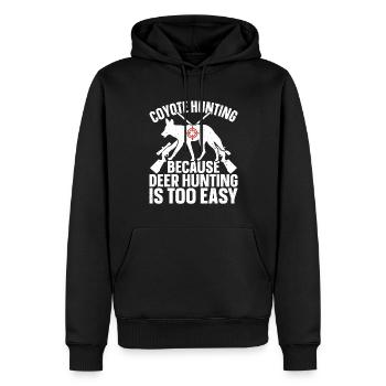 Kojote Jäger Yote - Männer Premium Bio Hoodie - Schwarz - Vorne - Nico (187cm)