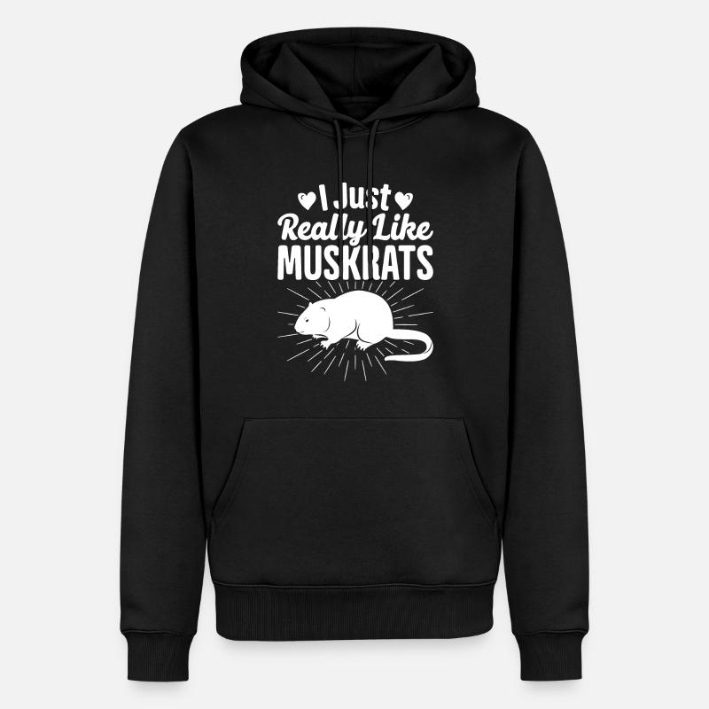 Rat musqué rétro - Sweat à capuche Premium bio Homme - noir