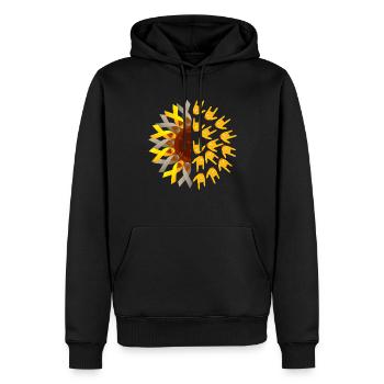 Fierté sourde ASL - Sweat à capuche Premium bio Homme - noir - Devant - Nico (187cm)
