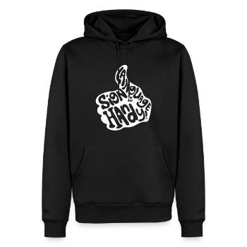 Deaf Pride Gebärdensprache - Männer Premium Bio Hoodie - Schwarz - Vorne - Nico (187cm)