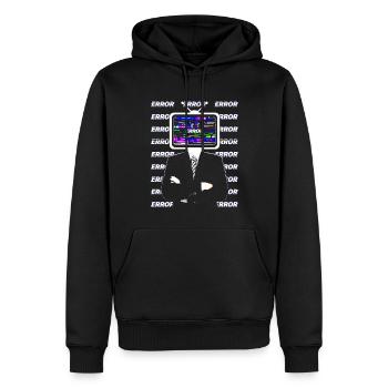 Weirdcore Ästhetik TV Kopfstörung - Männer Premium Bio Hoodie - Schwarz - Vorne - Nico (187cm)