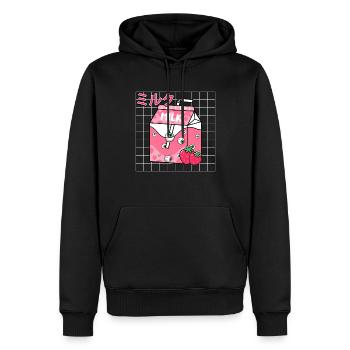 Esthétique bizarre Kawaii Japonais Mignon Mil - Sweat à capuche Premium bio Homme - noir - Devant - Nico (187cm)