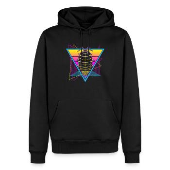 Isopods Retro Vaporwave - Männer Premium Bio Hoodie - Schwarz - Vorne - Nico (187cm)