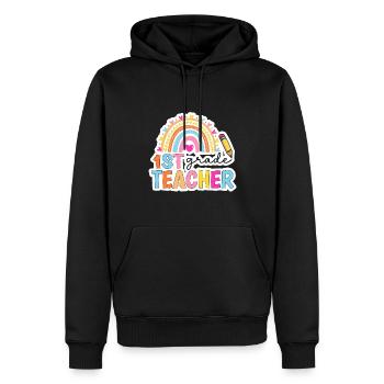 Hello 1st Grade Back To School First Day - Men’s Premium Organic Hoodie - black - Front - Nico (187cm)