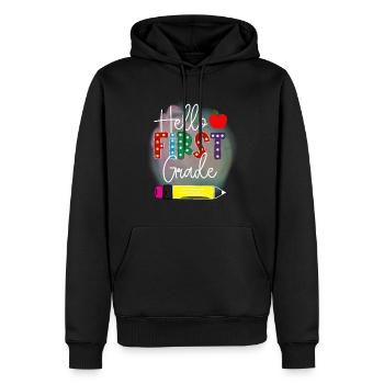 Hello 1st Grade Back To School First Day - Men’s Premium Organic Hoodie - black - Front - Nico (187cm)