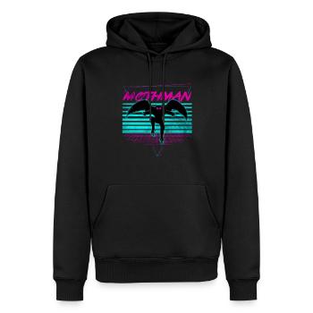 Mothman Krypto Kryptozoologie Retro - Männer Premium Bio Hoodie - Schwarz - Vorne - Nico (187cm)