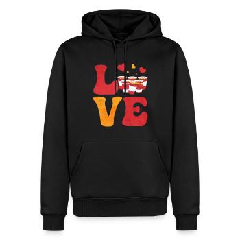 Bier-Pong-Trinkspiel Rote Becher - Männer Premium Bio Hoodie - Schwarz - Vorne - Nico (187cm)