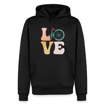 Fahrradfahren Biker - Männer Premium Bio Hoodie - Schwarz - Vorne - Nico (187cm)