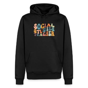 Groovy Social Studies Teacher History Lesson - Men’s Premium Organic Hoodie - black - Front - Nico (187cm)