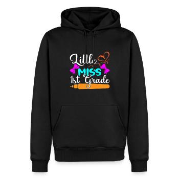 Bonjour 1ère année de rentrée scolaire Premier jour - Sweat à capuche Premium bio Homme - noir - Devant - Nico (187cm)