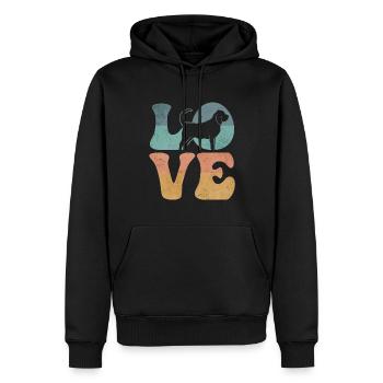 Chien Limier - Sweat à capuche Premium bio Homme - noir - Devant - Nico (187cm)