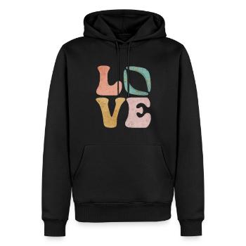 Boomerang - Sweat à capuche Premium bio Homme - noir - Devant - Nico (187cm)
