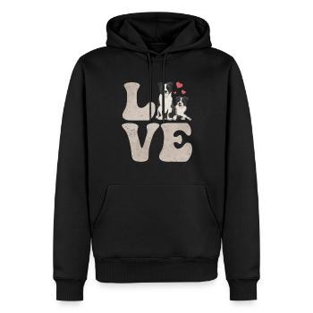 Border Collie Hund - Männer Premium Bio Hoodie - Schwarz - Vorne - Nico (187cm)
