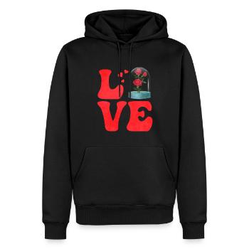 Botanique Plantes botaniques Roses - Sweat à capuche Premium bio Homme - noir - Devant - Nico (187cm)