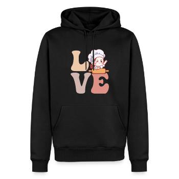 Bread baker Baking bread - Men’s Premium Organic Hoodie - black - Front - Nico (187cm)