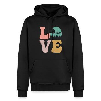 Niederlassungsleiter Baumpfleger Holzfäller Ketten - Männer Premium Bio Hoodie - Schwarz - Vorne - Nico (187cm)