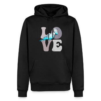 Perruche perroquet perruche - Sweat à capuche Premium bio Homme - noir - Devant - Nico (187cm)
